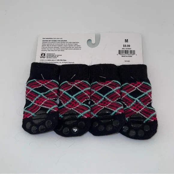 NWT Time For Joy Pet Holiday Socks Skid Resistant Size Medium Set of 4 - Picture 2 of 2